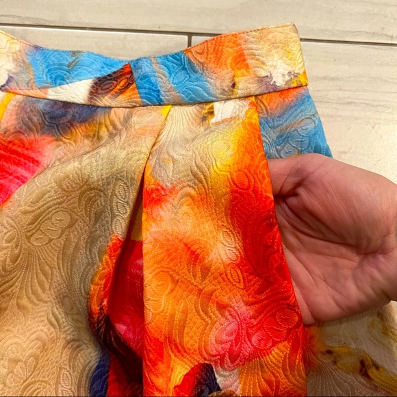 Colorful Watercolor Brocade A-Line H&M Skirt High-waisted size 8/10 M - Picture 8 of 8